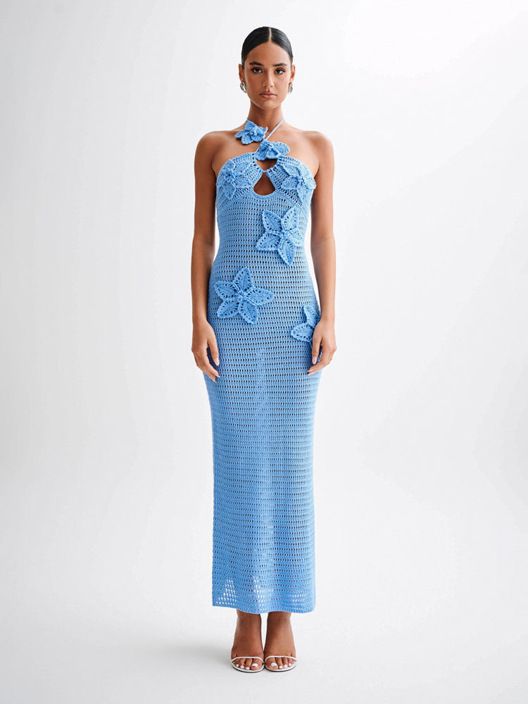 Kyla Blummen Crochet Maxi Kleed