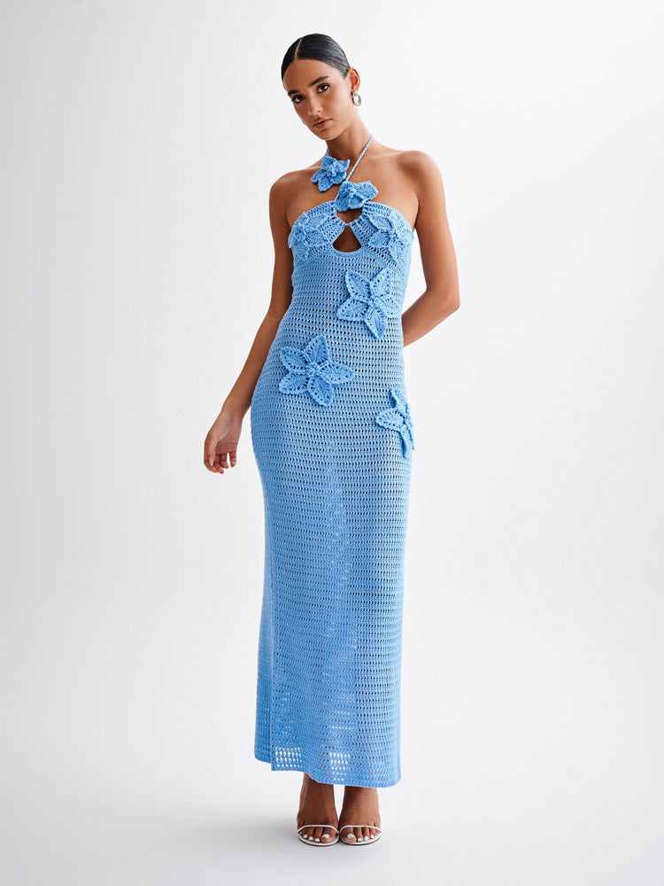 Kyla Blummen Crochet Maxi Kleed