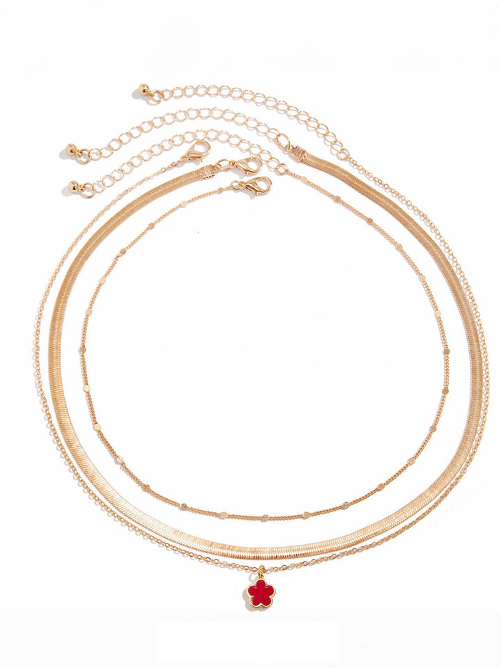 Clover Rainbow Serpent Chain Necklace