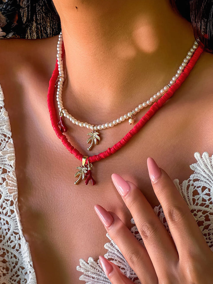 Collier de Plage de Perles de Coucher de Soleil de Tahiti Or