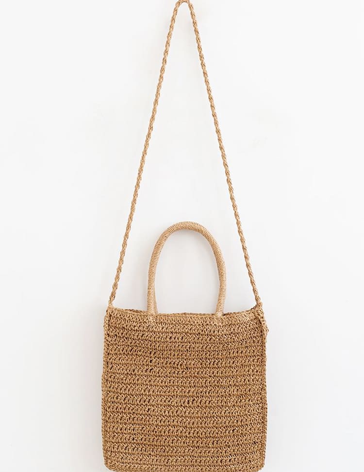 Farget Flower Woven Straw Bag