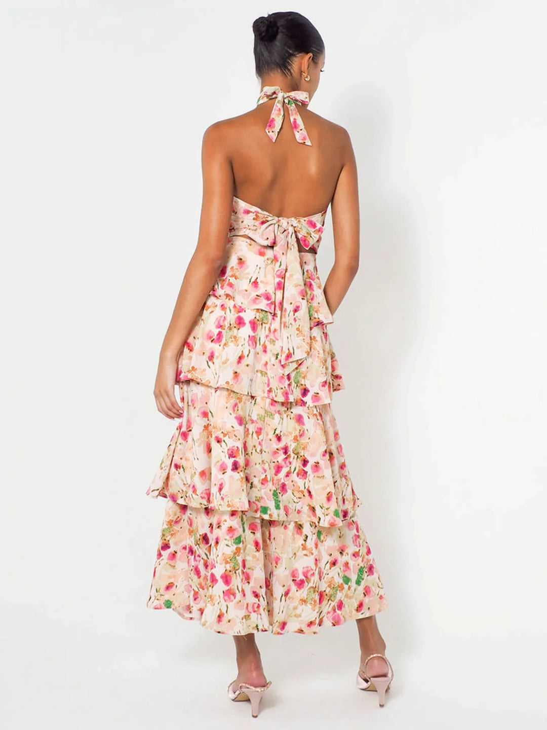 Halterneck Maxi ruha - Provence Bloom