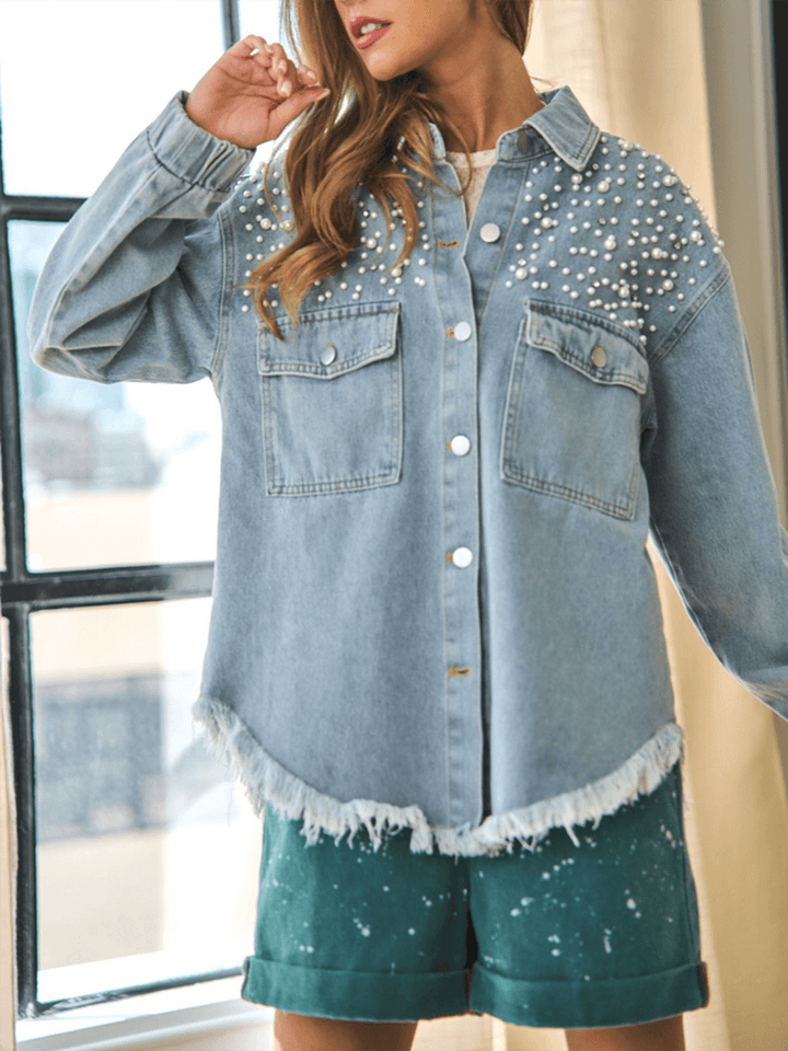 Veste surdimensionnée en jean Super Pearl Girl