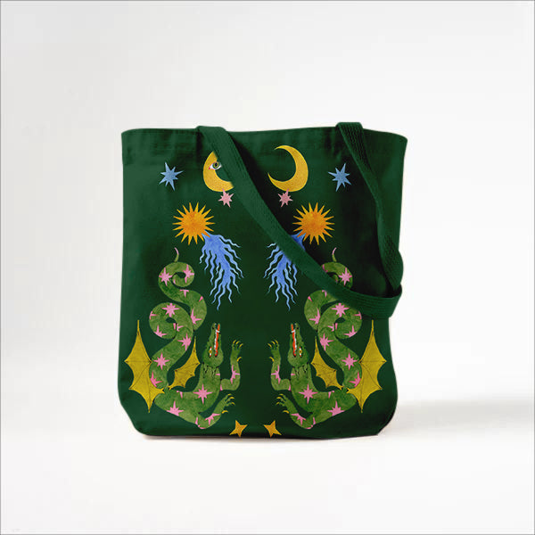 Chic abstrakt print canvas bag