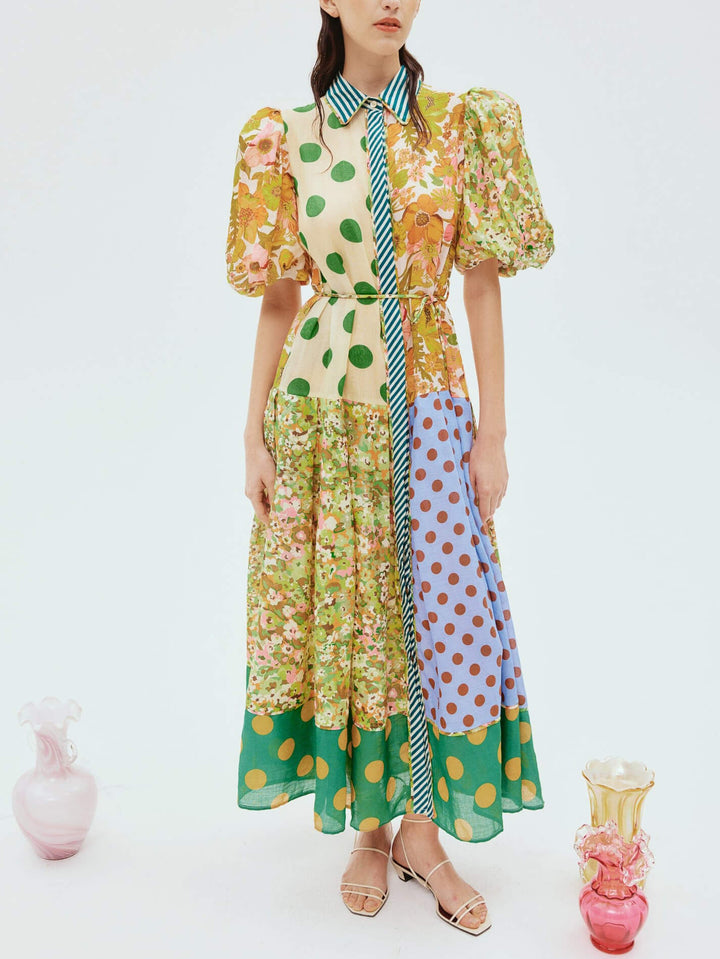 Nádherné midi šaty s retro květinovým potiskem