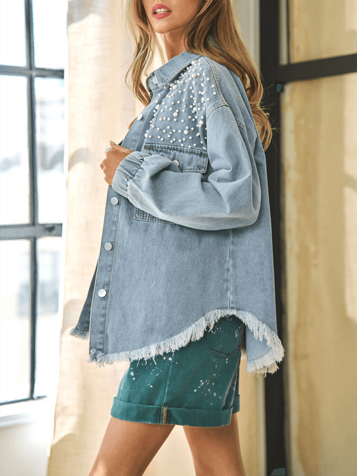 Veste surdimensionnée en jean Super Pearl Girl