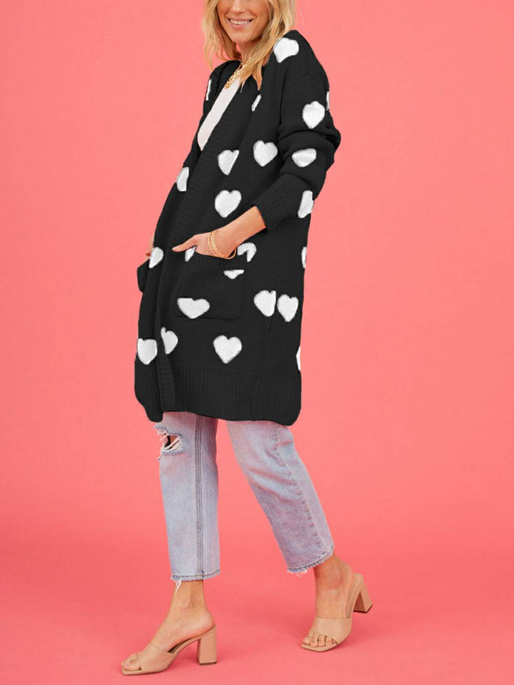 Cardigan in maglia a cuore