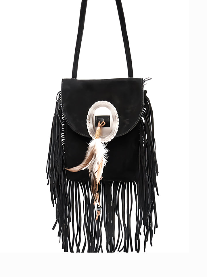 Western Crossbody-veske med frynser