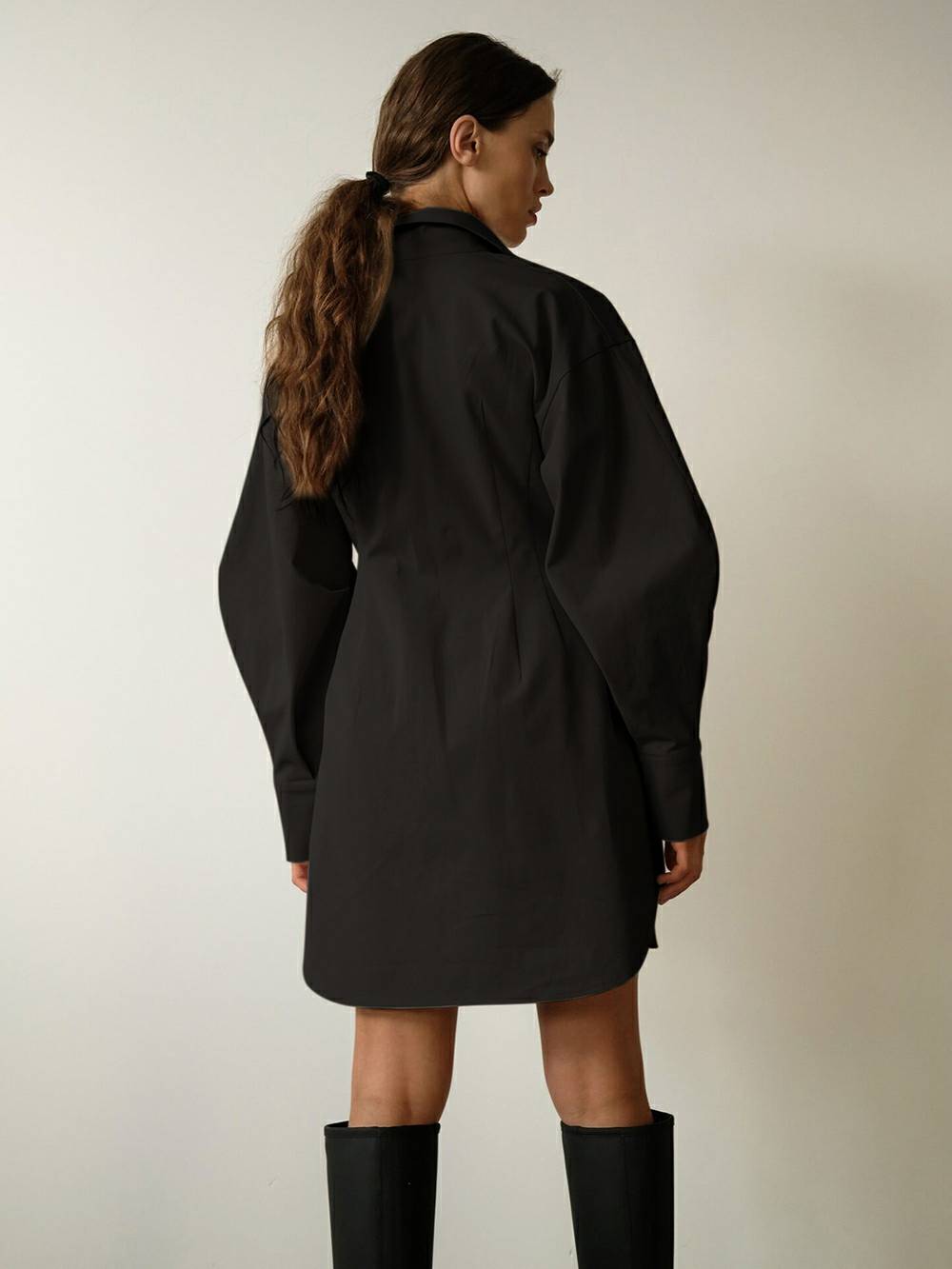 Casual Elegant Solid Patchwork Turndown Collar Shirt Dresses