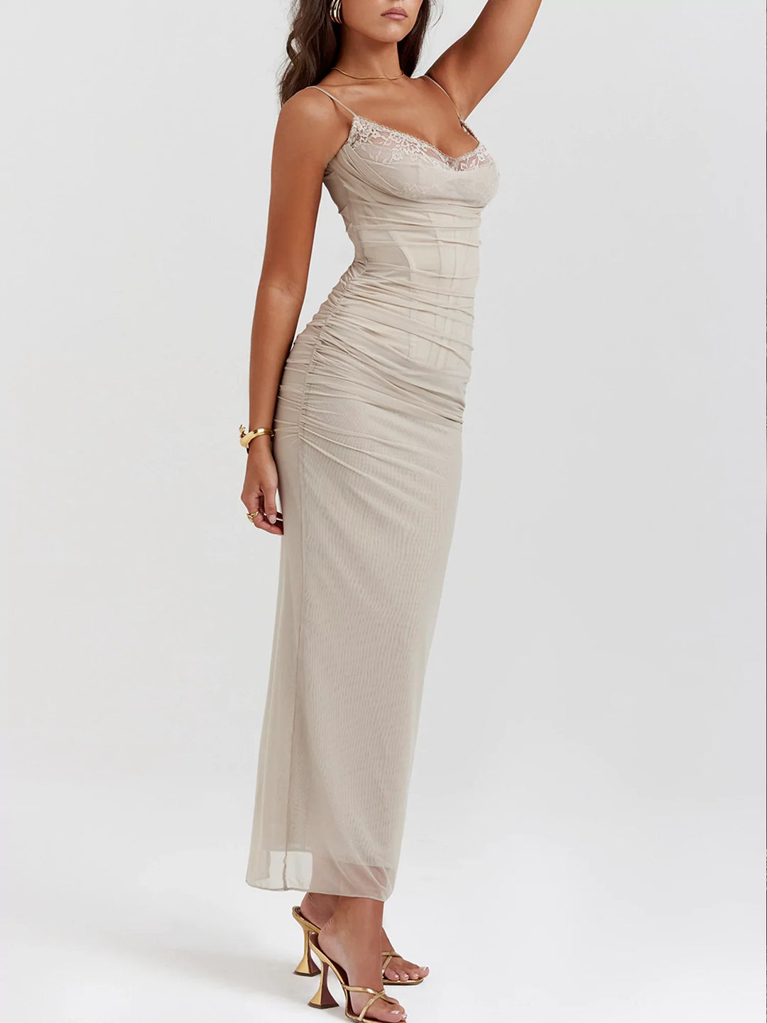 Maxi Kleed Dreamscape - Light Grey Dream