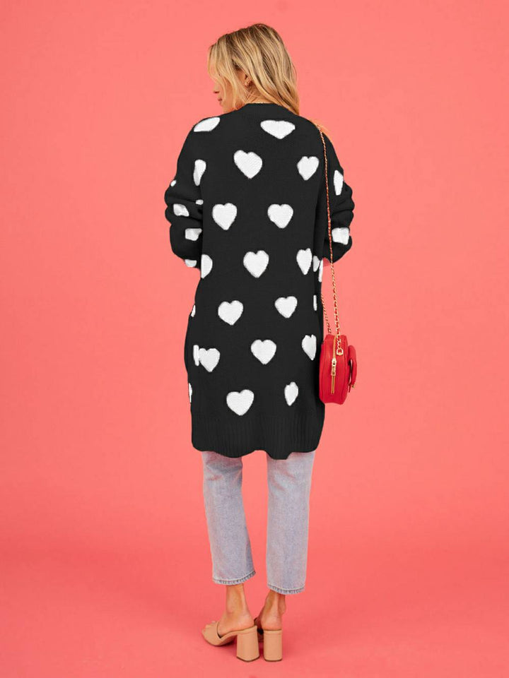 Cardigan in maglia a cuore