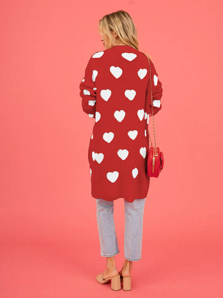 Cardigan in maglia a cuore