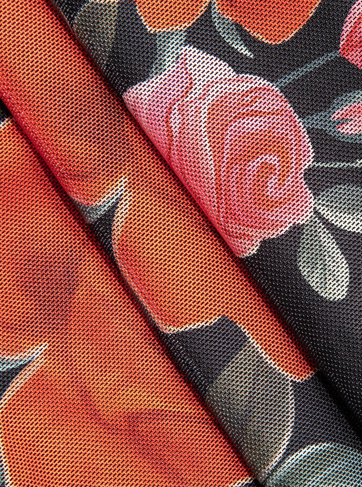 Rochie maxi din plasă cu bretele spaghete cu imprimeu floral