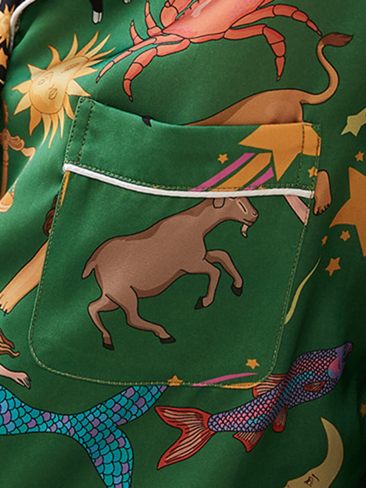 Zöld csillagkép pizsama készlet