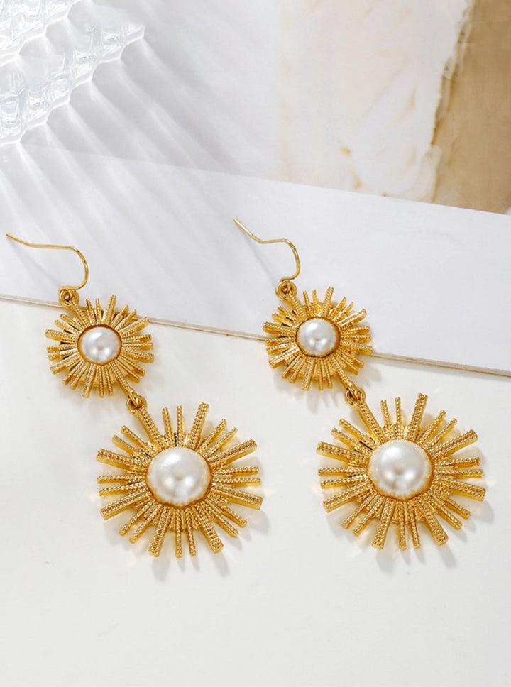 Boucles d'oreilles pendantes avec perles Sunburst