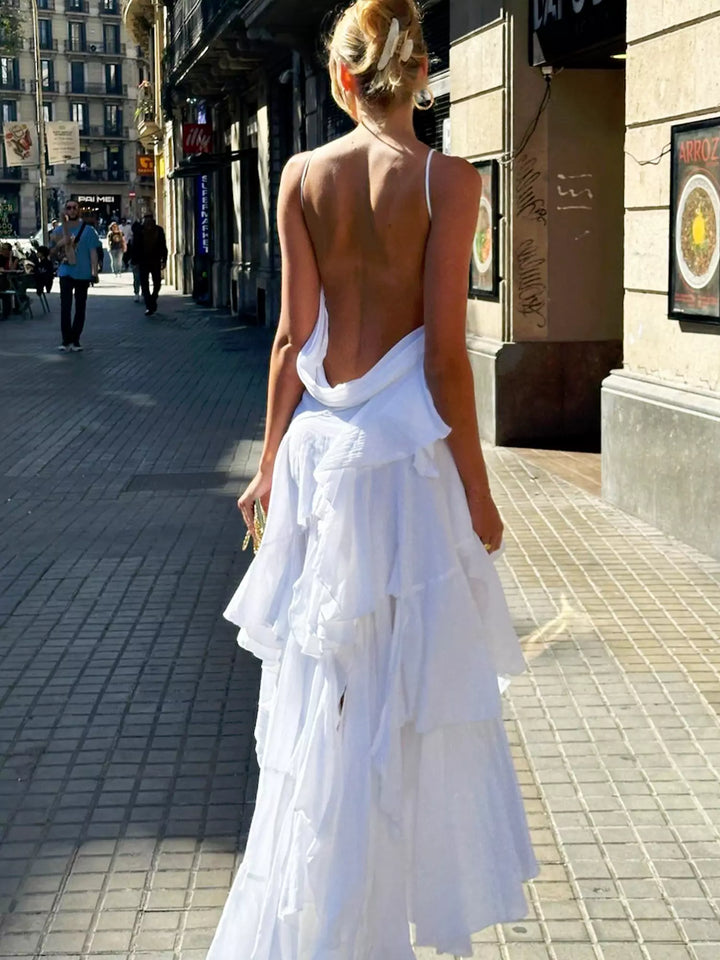 Ethereal Cascade Kleid - White Angel (100 % Baumwolle)