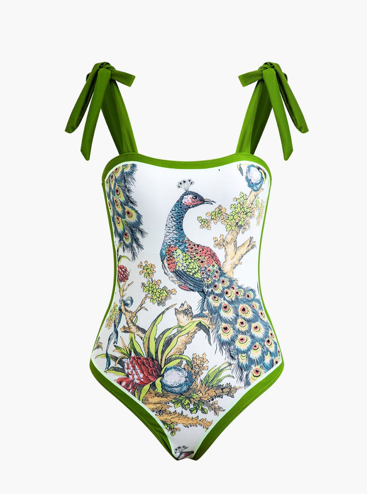 Peacock Print Tummy Control One-Piece Badedragt