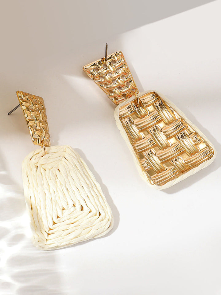 Woven Raffia Drop Earrings