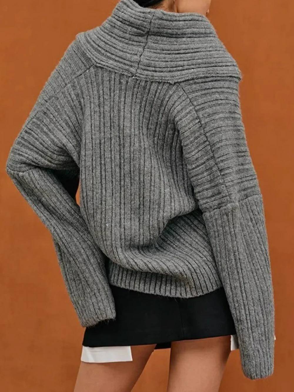 Oversize High Roll Knit Pullover