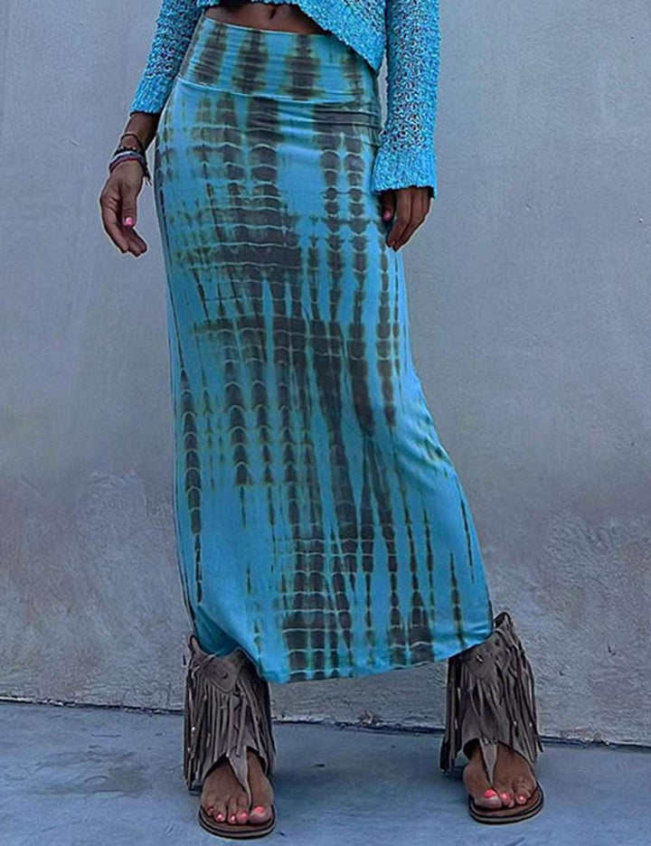 Adoring Memories Tie-dye Elastic Waist Maxi Skirt