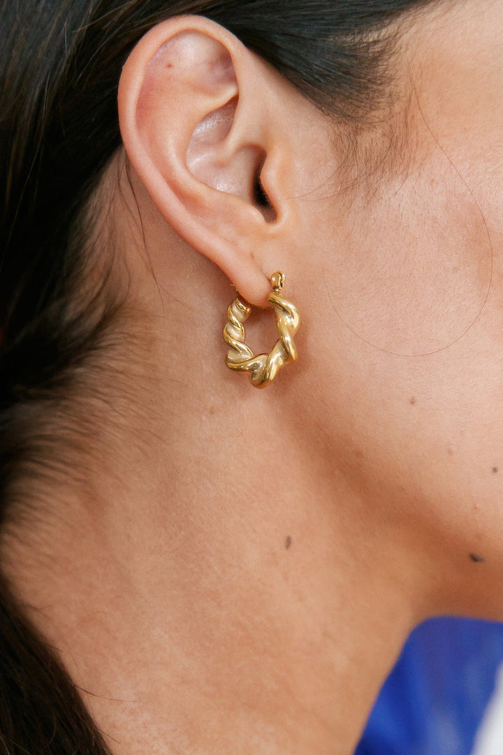 Boucles d'oreilles palette renouvelées plaquées or 18 carats