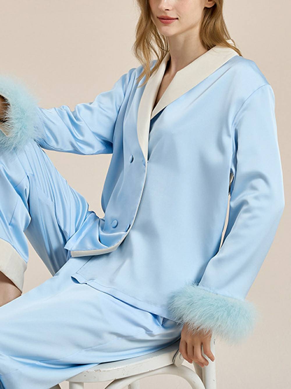 Veren trim rode pyjama set