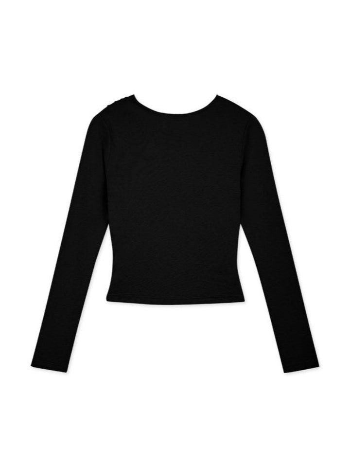 Schwaarz Pailletten Long Sleeve Strécken Top & Mini Rock