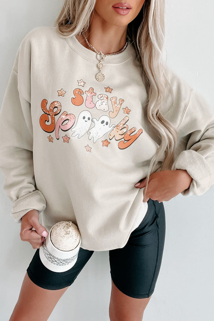 Stay Spooky Friends Graphic Crewneck (Sand)