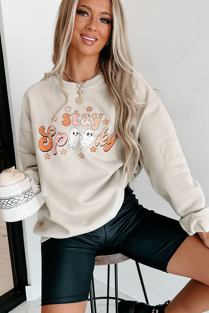 Stay Spooky Friends Graphic Crewneck (Sand)