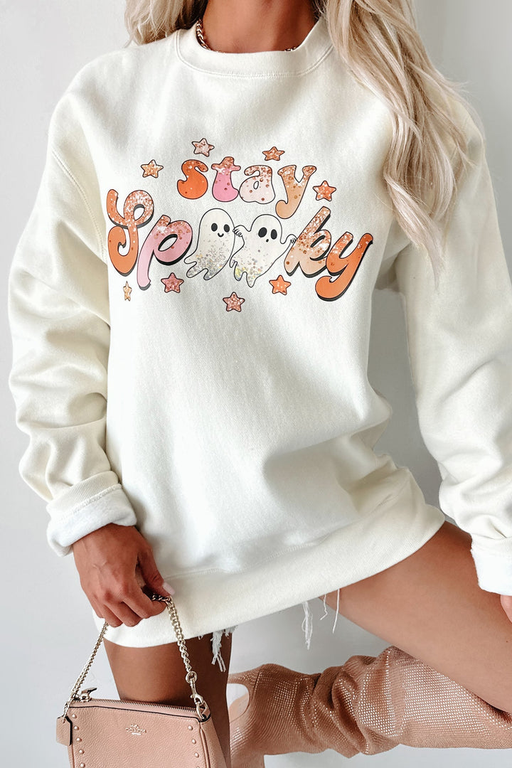 Stay Spooky Friends Heavyweight Graphic Crewneck (Bone)