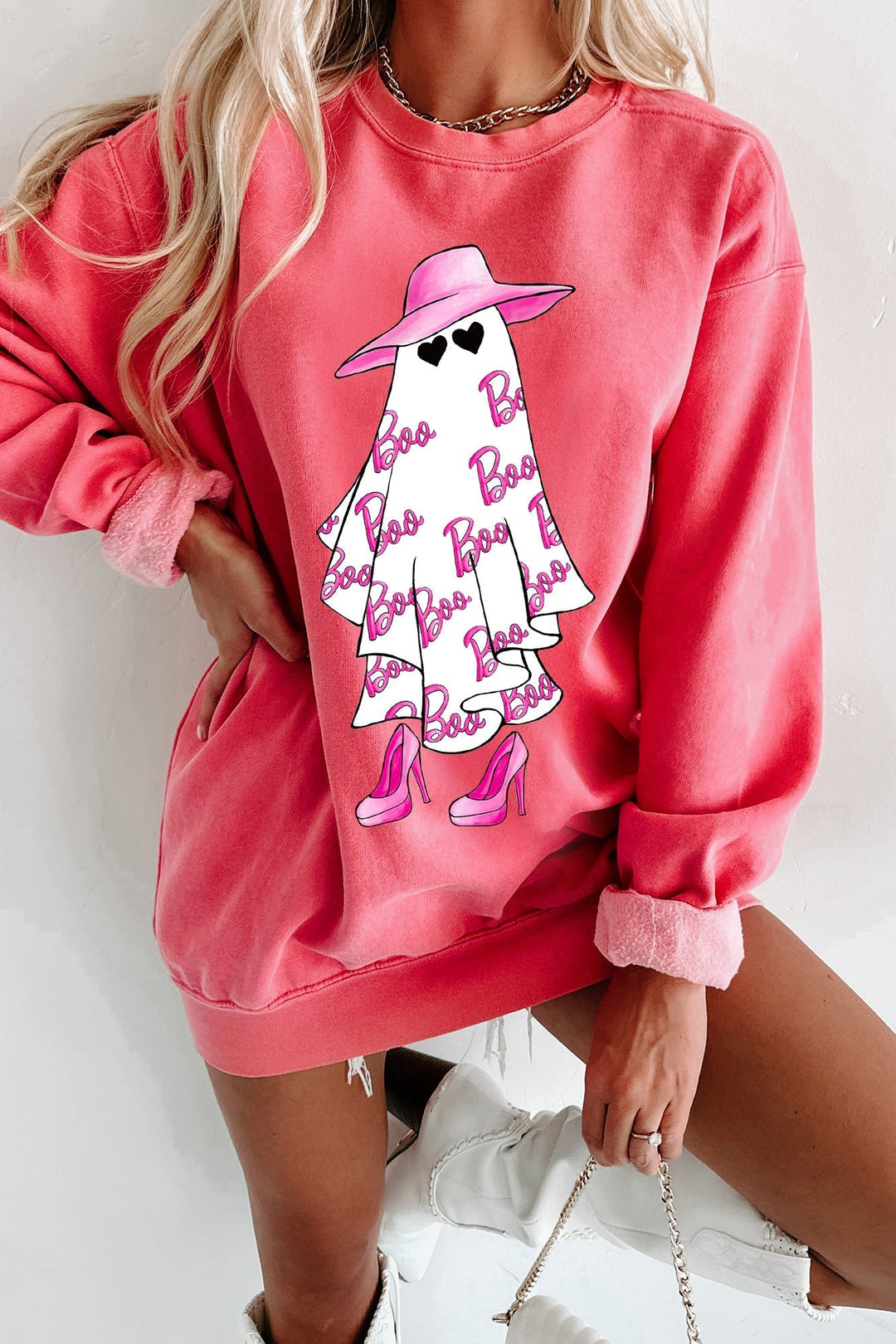 Girly Ghost Graphic Crewneck (אבטיח)