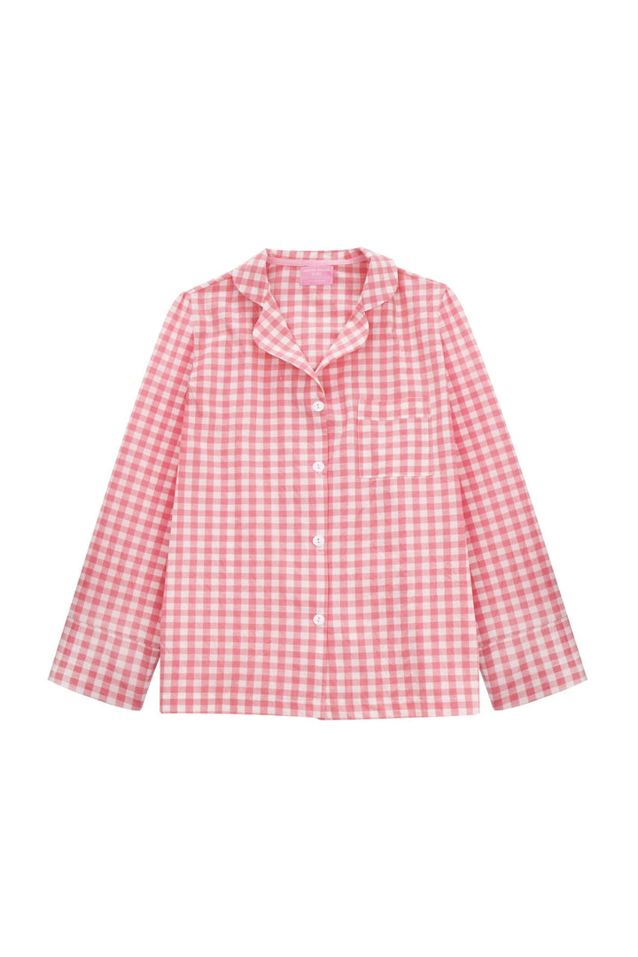 Rosa Pläd Lös Pyjamas Set