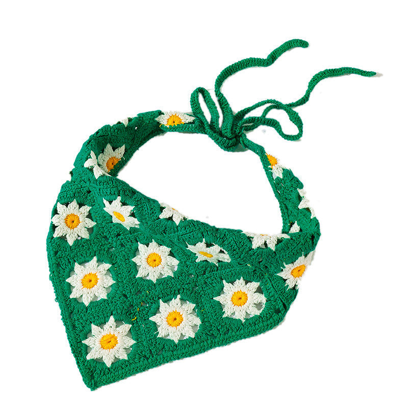 Håndhæklet Daisy Bandana