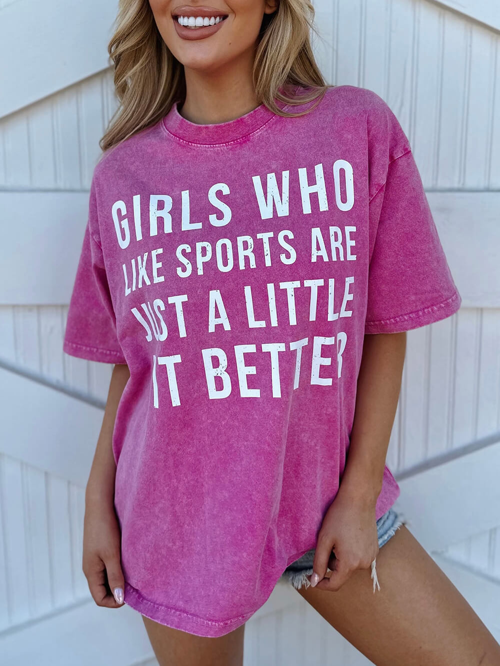 Mineral-Wash-meisjes die van sport houden, zijn net iets beter Roze Te
