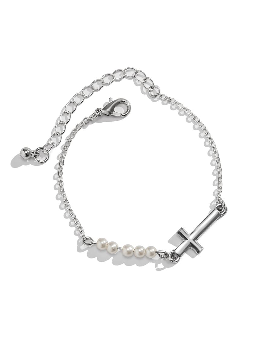 Pearl Cross armbånd