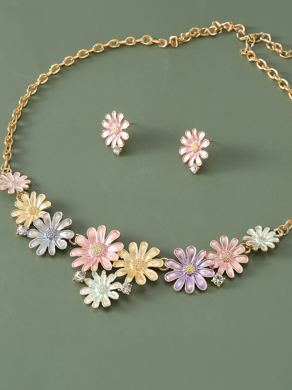 Conjunto de joias femininas SOHI multicolor Pastel Flora