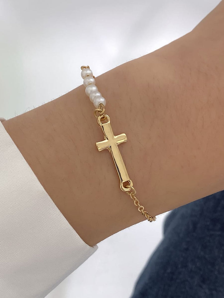 Pearl Cross armbånd