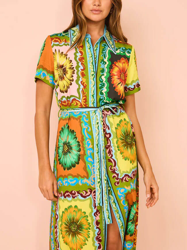 Speciální Maxi šaty se slunečnicovým potiskem