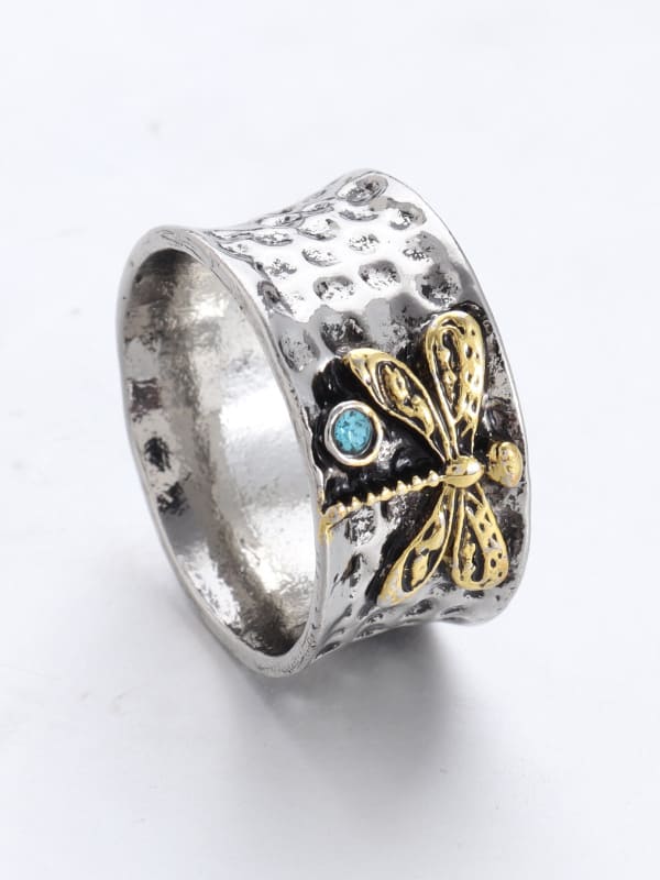 Anillo Insecto Aguamarina