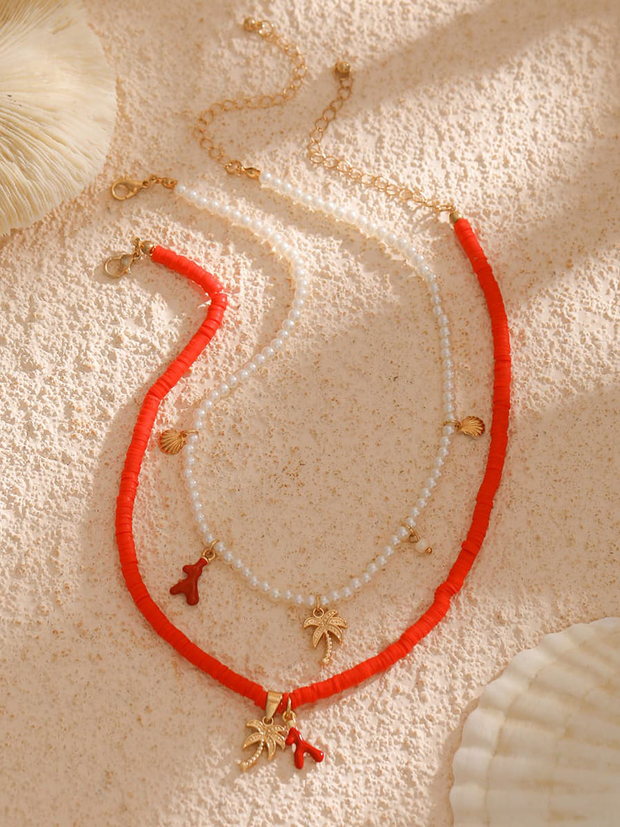 Tahiti Sunset Pearl Beach Necklace Gold