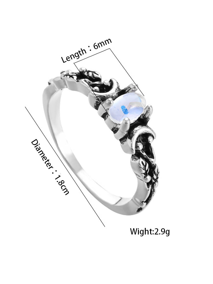 Doppelmond-Geometrie-Ring, Edelstein-Ring
