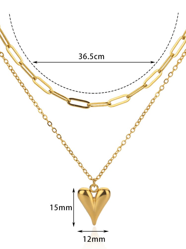 Uregelmæssig kæde Industrial Chic Heart halskæde