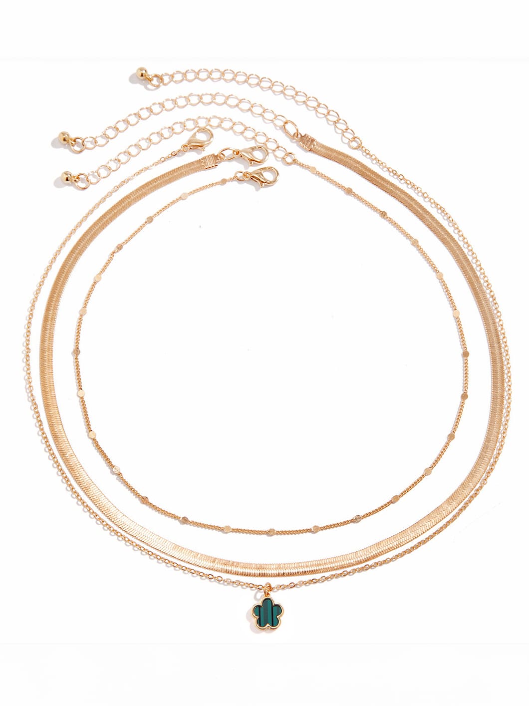 Kleeblatt-Regenbogen-Schlangenkette-Halskette