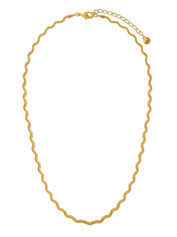 Textured Wave Chain Necklace