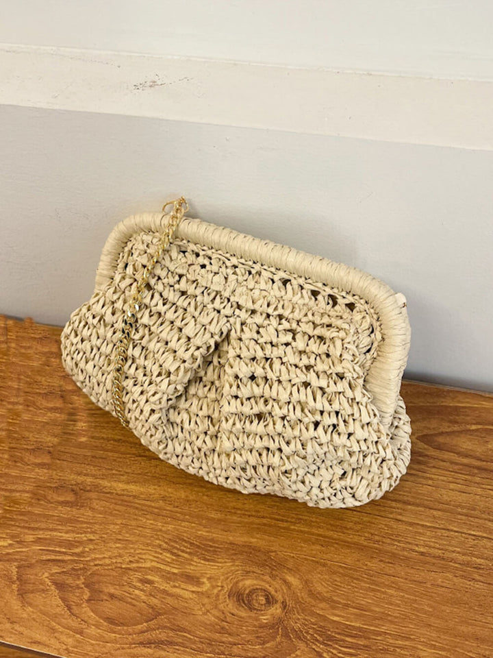 Straw Niche Design lánc vállas Crossbody kuplungtáska