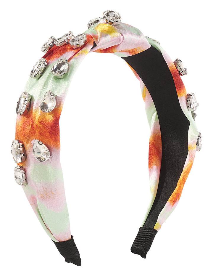 סרט לראש מסוג Tie-Dye Rhinestone