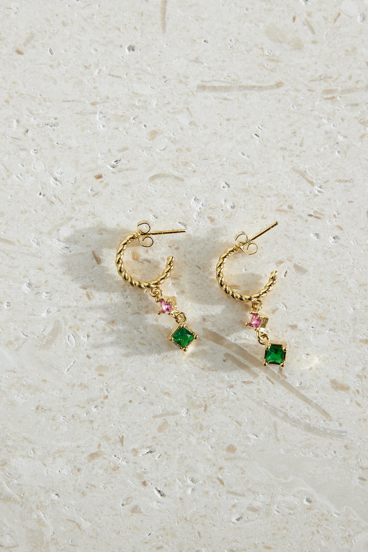 Pendientes Morgana Errante Bañados En Oro 18K