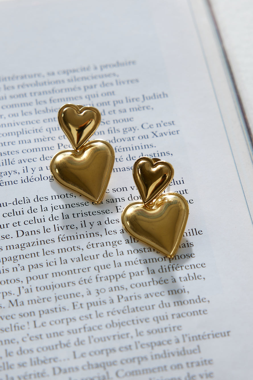 18 Karat vergoldete beschichtete Love-Ohrringe Gold