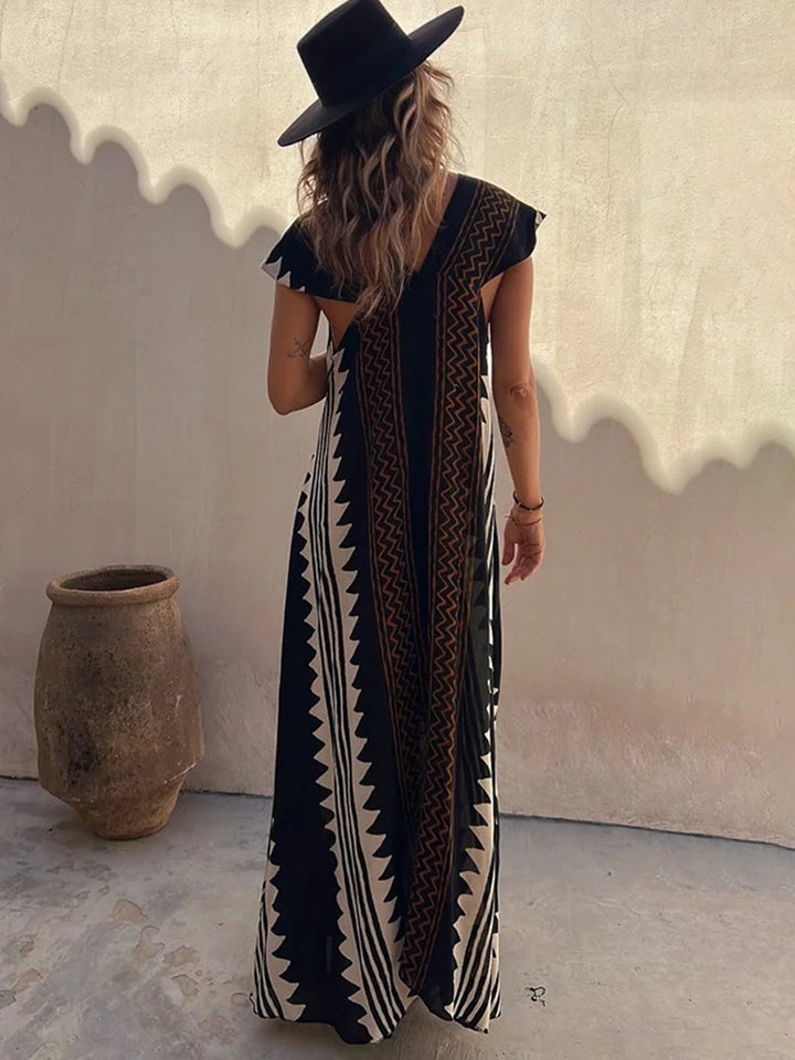 Shannon Bohemian Aztec mintás Maxi ruha