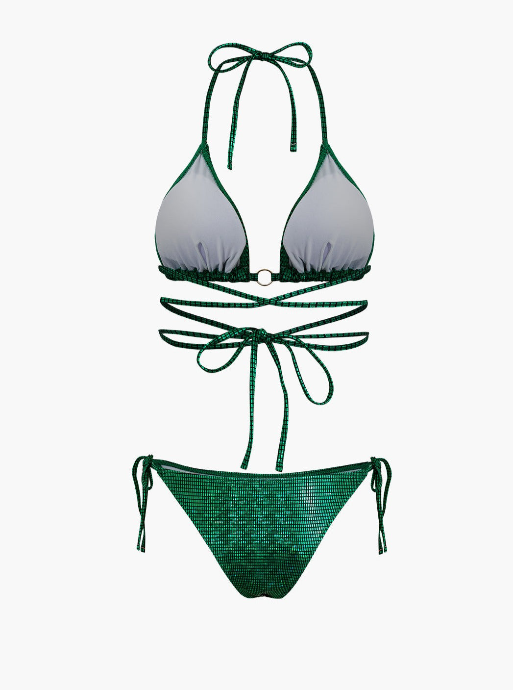 Grid Halter Badedragt Bikini Sæt